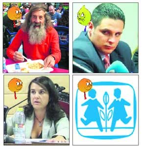 De izquierda a derecha: Concepción Vicente, logo de Aldeas Infantiles SOS, Antonio Ledesma ‘El Tragamillas’ y Juan Aragoneses, ganadores de esta edición