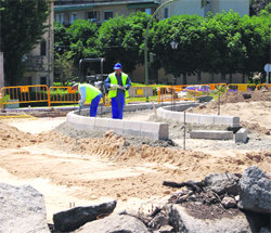 Obras de la intersección de la M-600 con la avenida de Felipe II