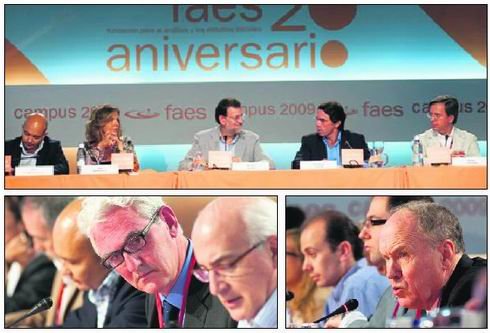 Mariano Rajoy y José María Aznar, juntos en la clausura del campus de FAES en Navacerrada