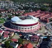 Vista aérea de la plaza de toros cubierta de Moralzarzal (Foto: ARCHIVO)