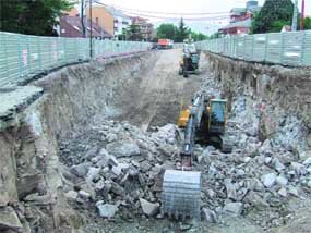 Imagen de las obras que se ejecutaron en la calle Batalla de Bailén 