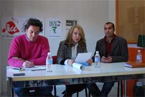 José Ángel Guerrero (IU), Carmen Bello (Soy Vecino) y Javier de los Nietos (PSOE) 