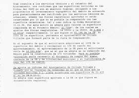 Documento donde el entonces edil de Urbanismo, Gómez Sierra, dice que Nortifan S.L. tiene acreditados 21.435 metros en la UE.10.1