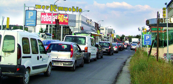 Atascos en el centro de Villalba