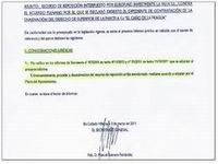 Documento de desestimación del recurso presentado por Eurofund Investments La Villa