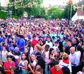 En la plaza de la Estación se reunían las peñas de la localidad