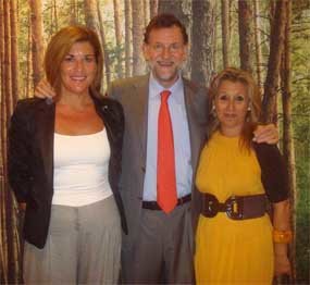 Mariano Rajoy, con Pilar López Partida en San Lorenzo