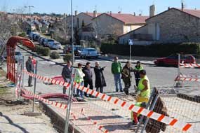 Imagen de las obras de la avenida de la Dehesa en una visita del anterior Ejecutivo