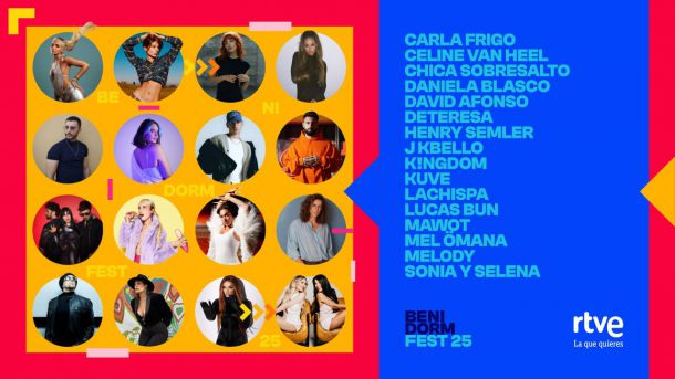 Benidorm Fest 2025: Estos son los 16 artistas participantes y el nombre de sus canciones