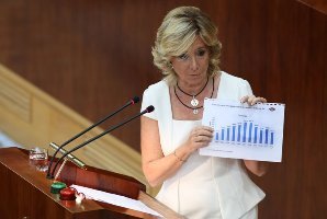 Aguirre, durante su intervención en el pasado Debate sobre el Estado de la Región (Foto: C. M.)