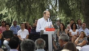 Alfredo Pérez Rubalcaba, en un acto celebrado en la Jaime Vera en el verano de 2011