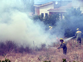 La actuación de los bomberos en un conato  de incendio molesta a algunos vecinos