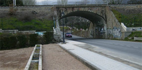 Obras en la avenida Felipe II de El Escorial