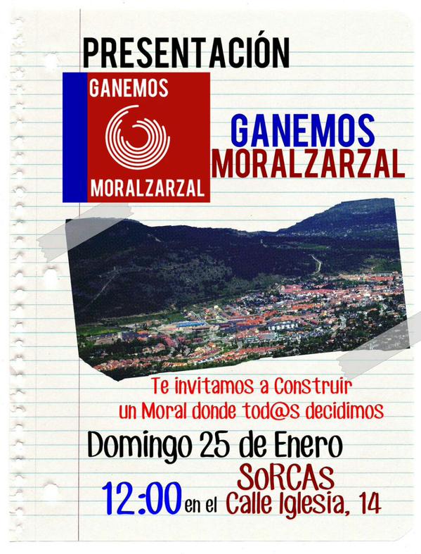 Este domingo se presenta 'Ganemos Moralzarzal' 