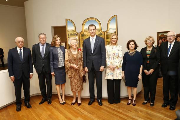 Los reyes y Cristina Cifuentes, en la inauguración de la exposición conmemorativa del Bosco en el Museo del Prado