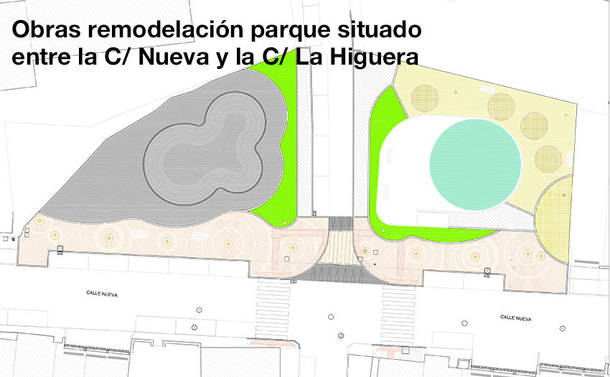 Obras remodelación del parque situado entre las calles Nueva y La Higuera