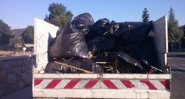 Tres metros cúbicos de basura sacados de la Dehesa de Moralzarzal