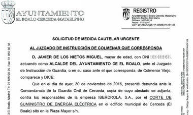 El Ayuntamiento solicita ante el juzgado medidas cautelares urgentes contra el corte de luz