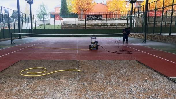 Obras de mejora de las pistas de tenis de Galapagar