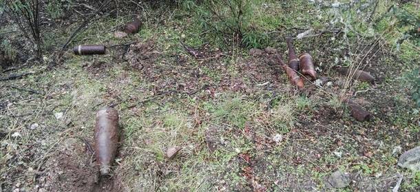 Estos obuses y granadas fueron hallados en Galapagar hace unos meses