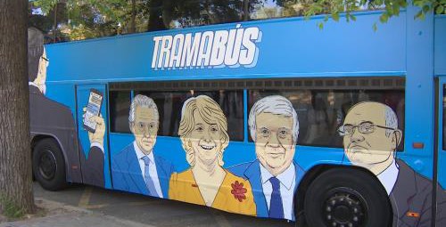 Aguirre, una de las protagonistas del ‘tramabus’ con el que Podemos recorrerá las calles de Madrid