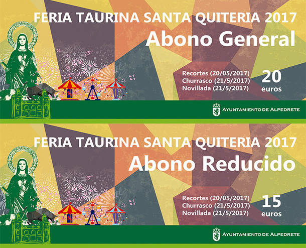  A la venta los abonos de Feria Taurina Santa Quiteria 2017 