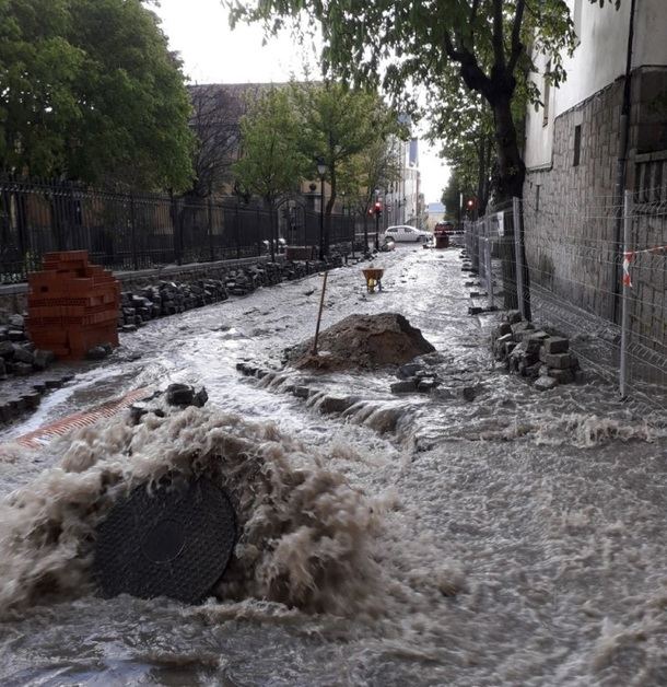 La tormenta del pasado miércoles retrasa las obras de Cañada Nueva de San Lorenzo