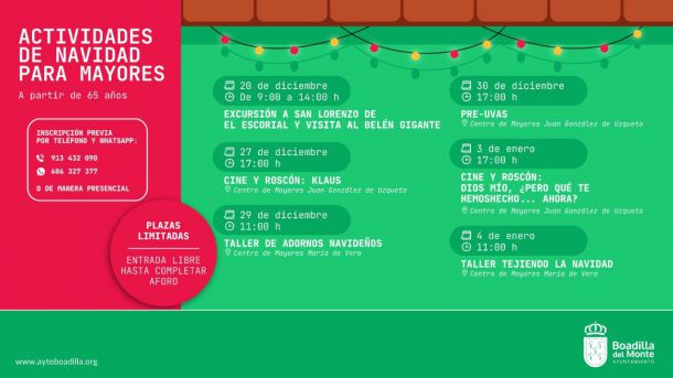 Boadilla ofrece numerosas actividades de Navidad para los mayores