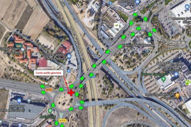 La obra de la pasarela de Roza Martín modifica la circulación de las rotondas del puente sobre la M50