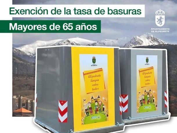 Alpedrete ofrece exención de tasa de basuras a mayores de 65 años