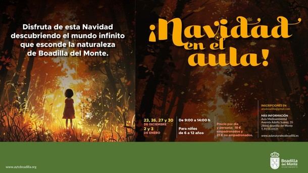 Campamento navideño para niños en el Aula Medioambiental de Boadilla