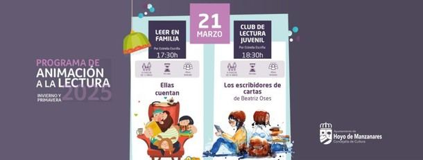 Nuevo viernes de lectura familiar y juvenil en Hoyo el 21 de marzo