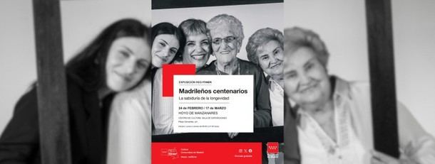 Exposición sobre la longevidad de madrileños centenarios en Hoyo de Manzanares