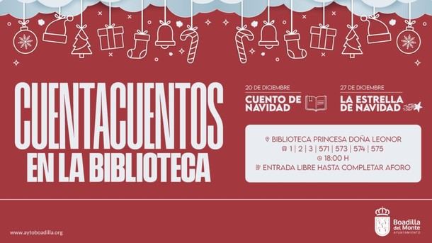 Cuentacuentos navideños en la biblioteca Princesa Doña Leonor de Boadilla