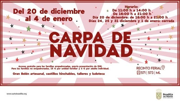 La Carpa de Navidad de Boadilla abre hasta el 4 de enero