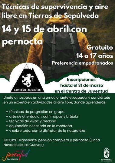 Aventura gratuita en la naturaleza para jóvenes esta Semana Santa