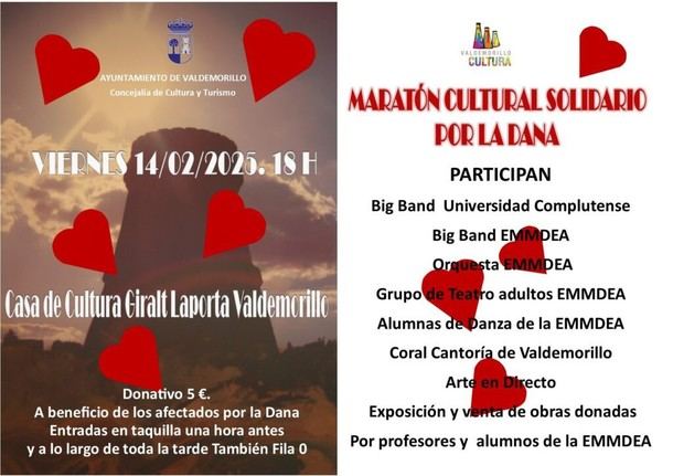 Maratón Solidario en la Casa de Cultura para ayudar a afectados por DANA