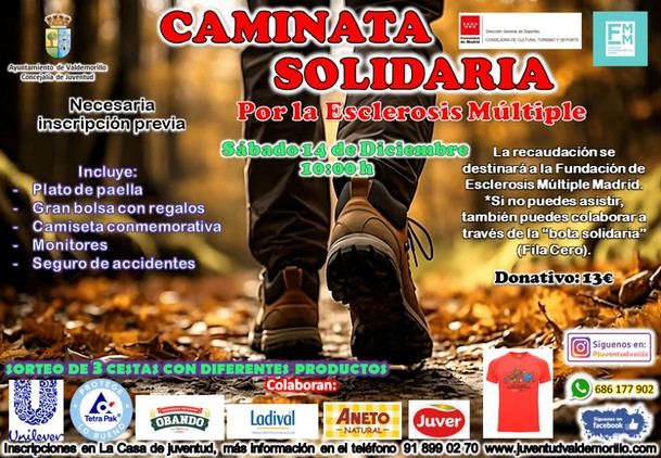 Caminata solidaria en Valdemorillo por la esclerosis múltiple el 14 de diciembre