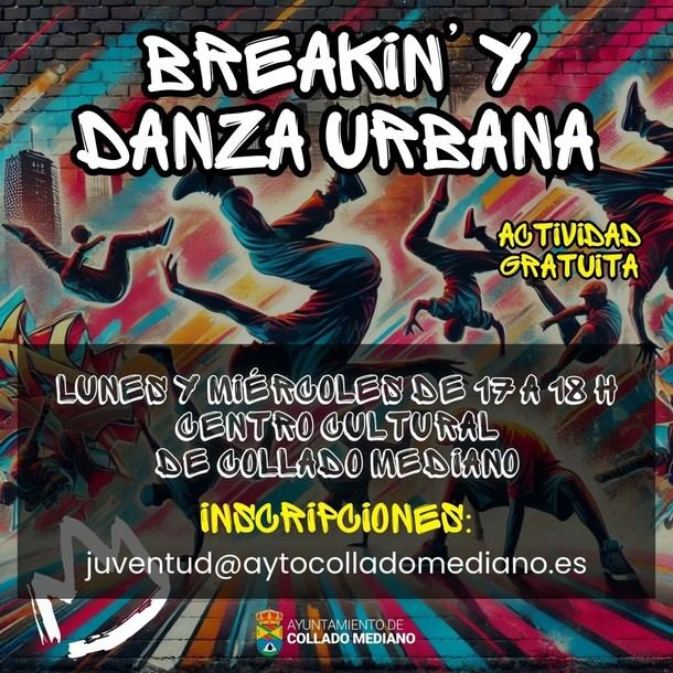 Collado Mediano lanza clases gratuitas de Breakin' y Danza Urbana