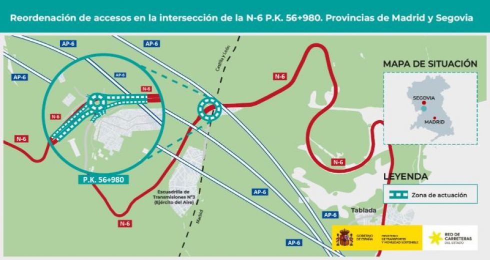 El objetivo de esta actuación es mejorar la seguridad vial mediante la construcción de una glorieta en la intersección ubicada en el límite provincial entr